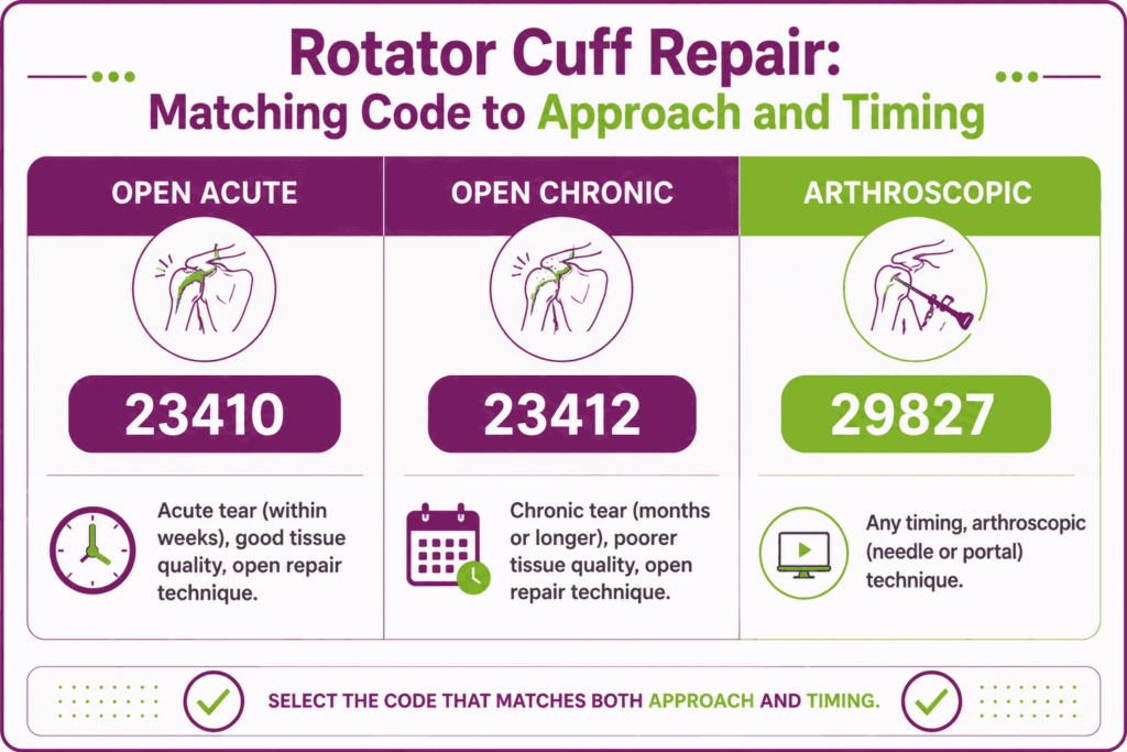 Rotator cuff repair orthopedic codes