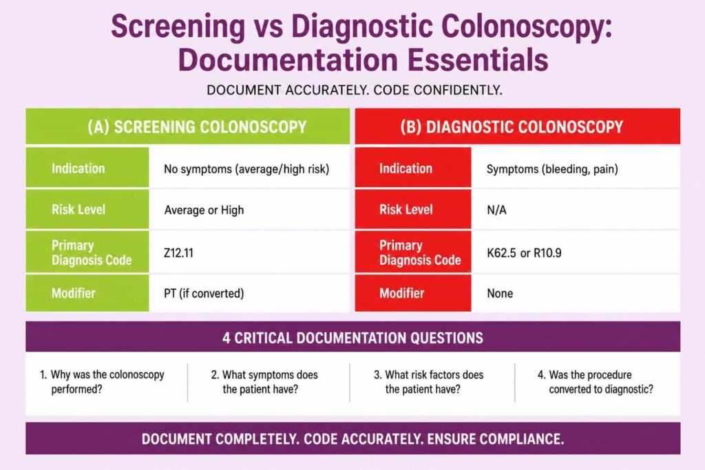 Screening Versus Diagnostic Colonoscopy Confusion