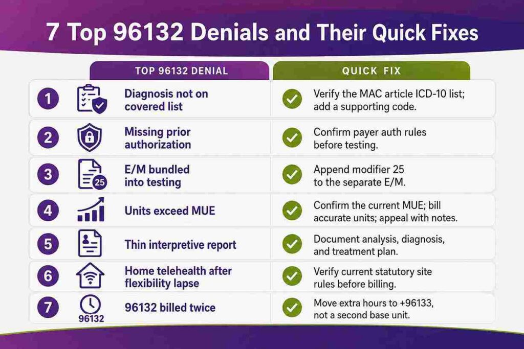7 Top 96132 Denials and Their Quick Fixes