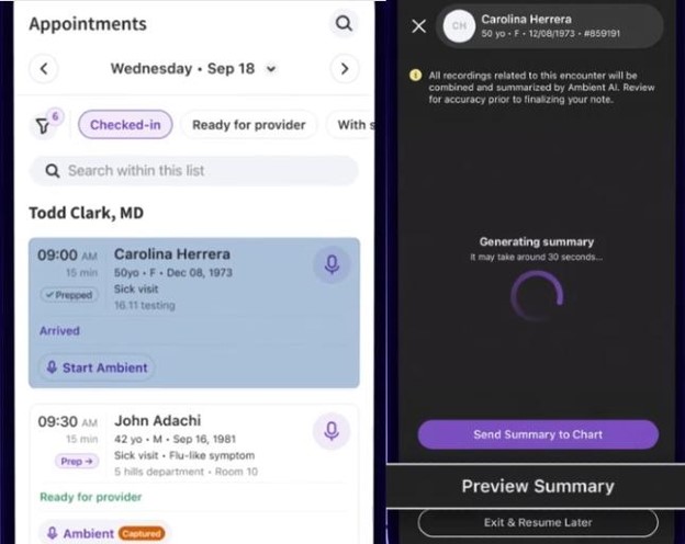appointment and summary feature in athena