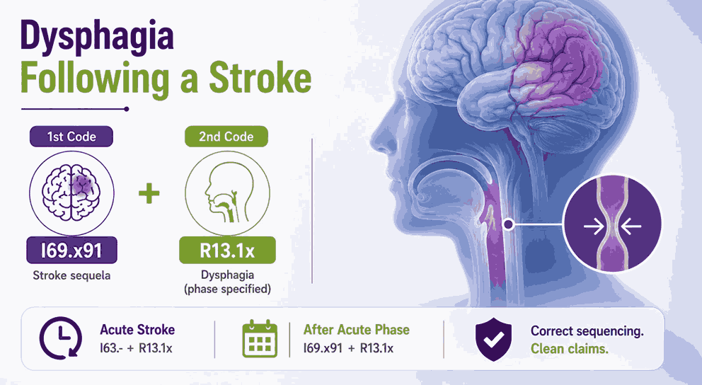 icd codes for Dysphagia Following a Stroke