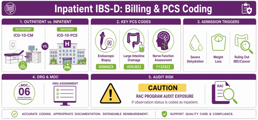 Inpatient IBS-D Billing & PCS Coding