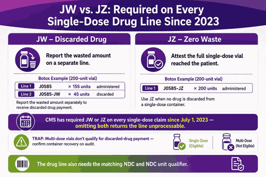 JW vs. JZ Required on Every Single-Dose Drug Line Since 2023