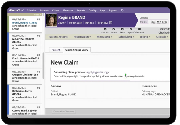 athenaOne dashboard