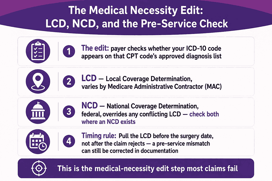 The Medical Necessity Edit LCD, NCD, and the Pre-Service Check