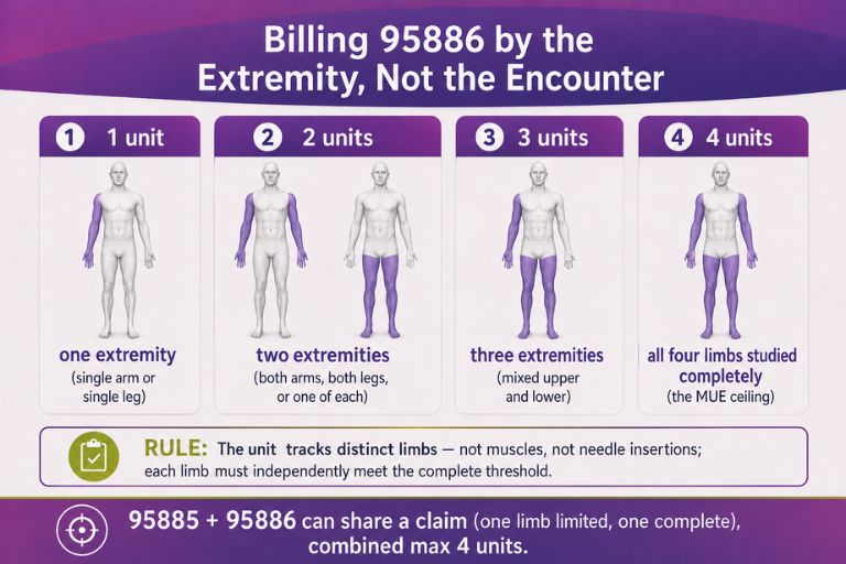 billing 95886 by extremity not encounter