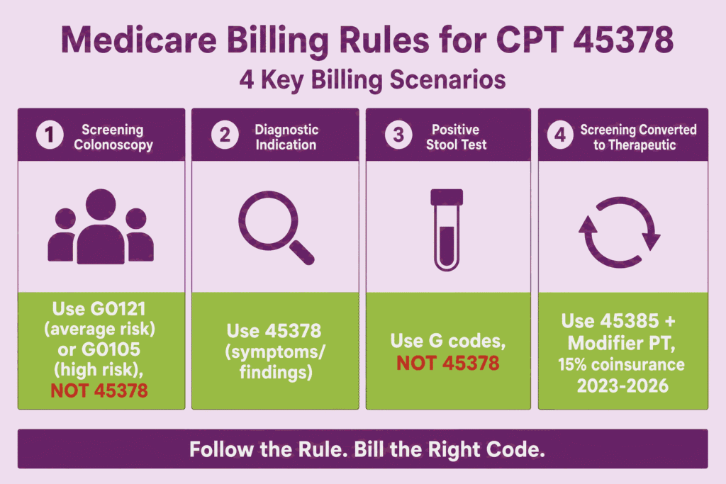 Medicare Billing Rules for CPT 45378