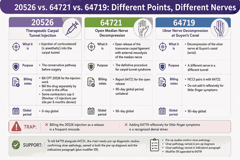 20526 vs. 64721 vs. 64719 Different Points, Different Nerves