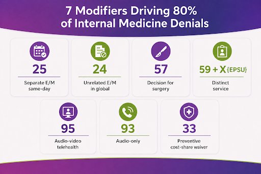 7 Modifiers Driving 80% of Internal Medicine Denials