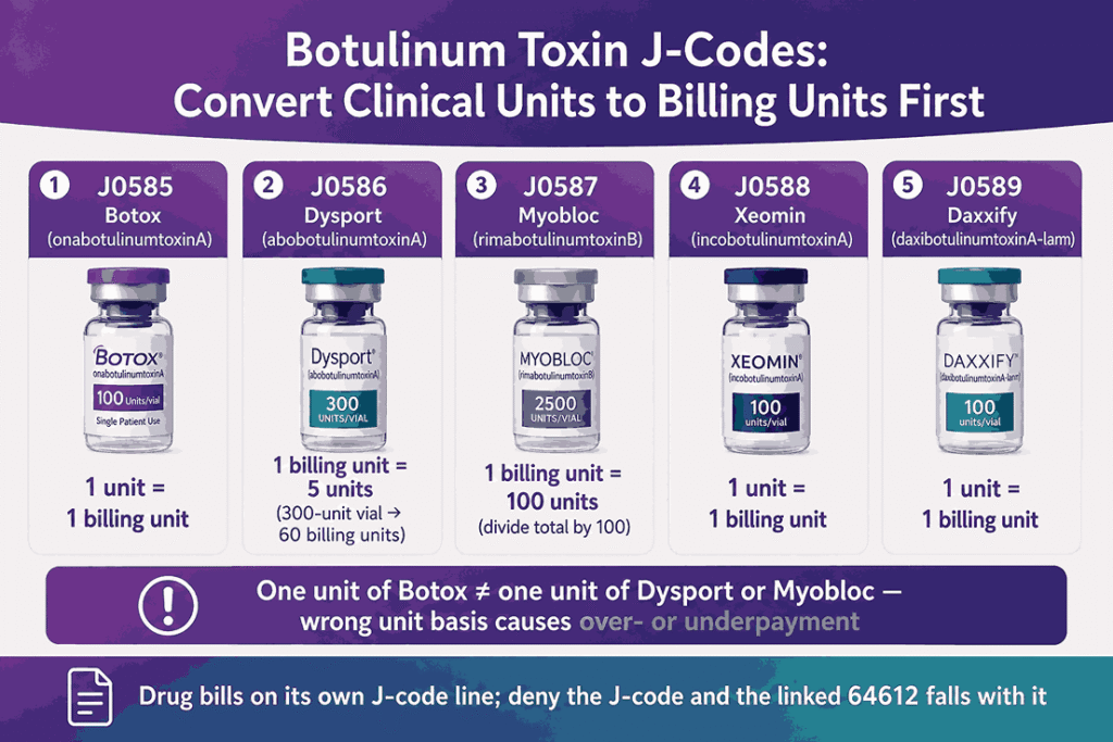 Botulinum Toxin J-Codes Convert Clinical Units to Billing Units First