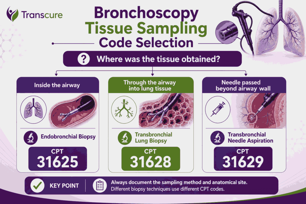 Bronchoscopy Tissue Sampling Code Selection