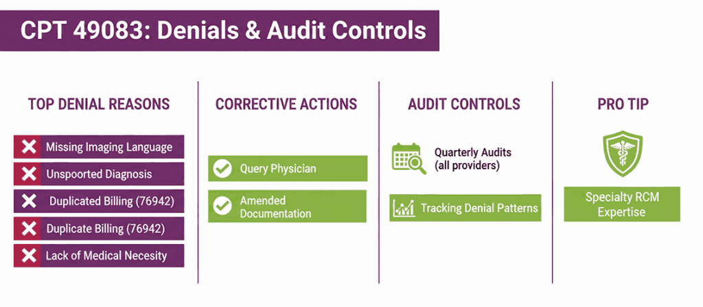 CPT 49083 Denials & Audit Controls