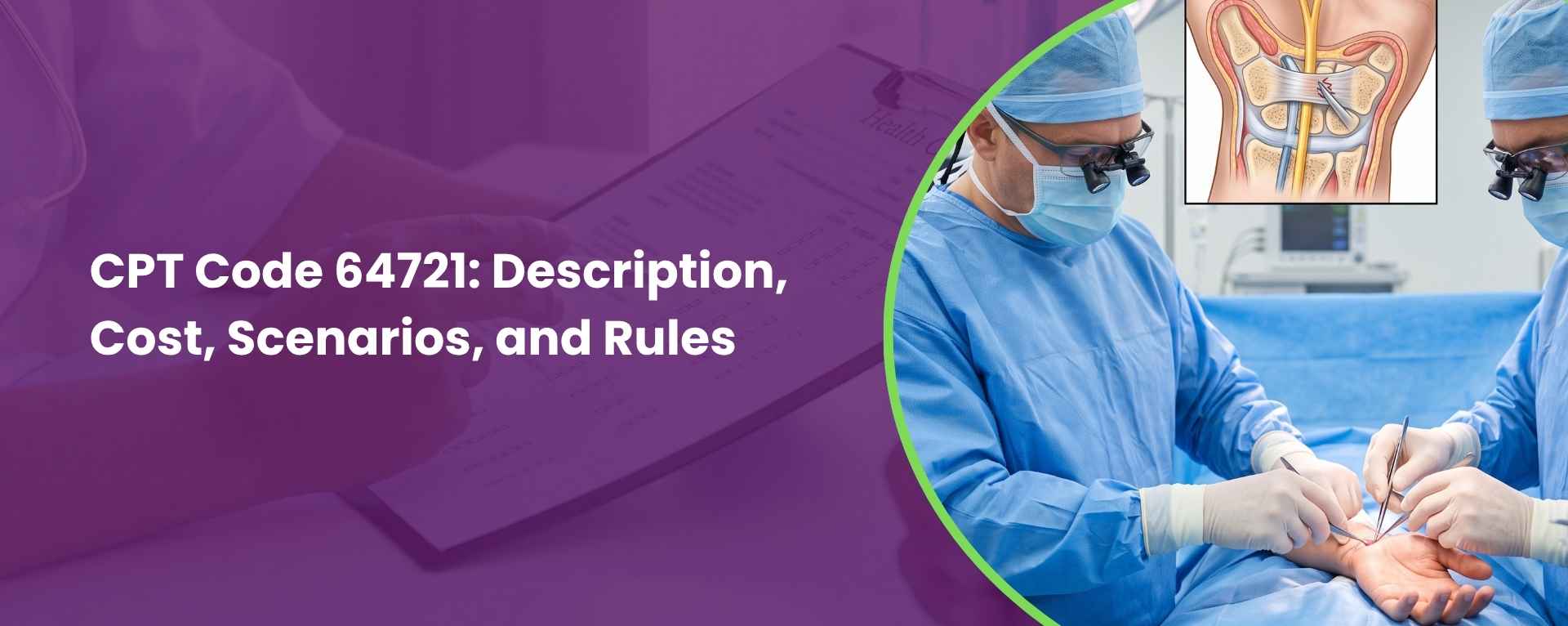 CPT Code 64721: Description, Cost, Scenarios, and Rules