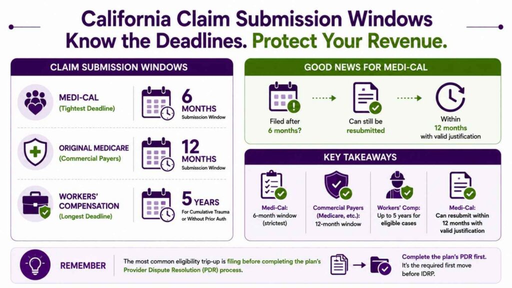 Claim Submission Windows for CA Providers
