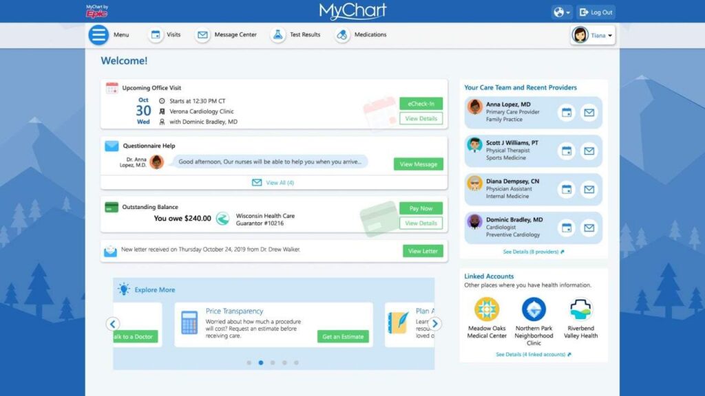 Epic MyChart Interface
