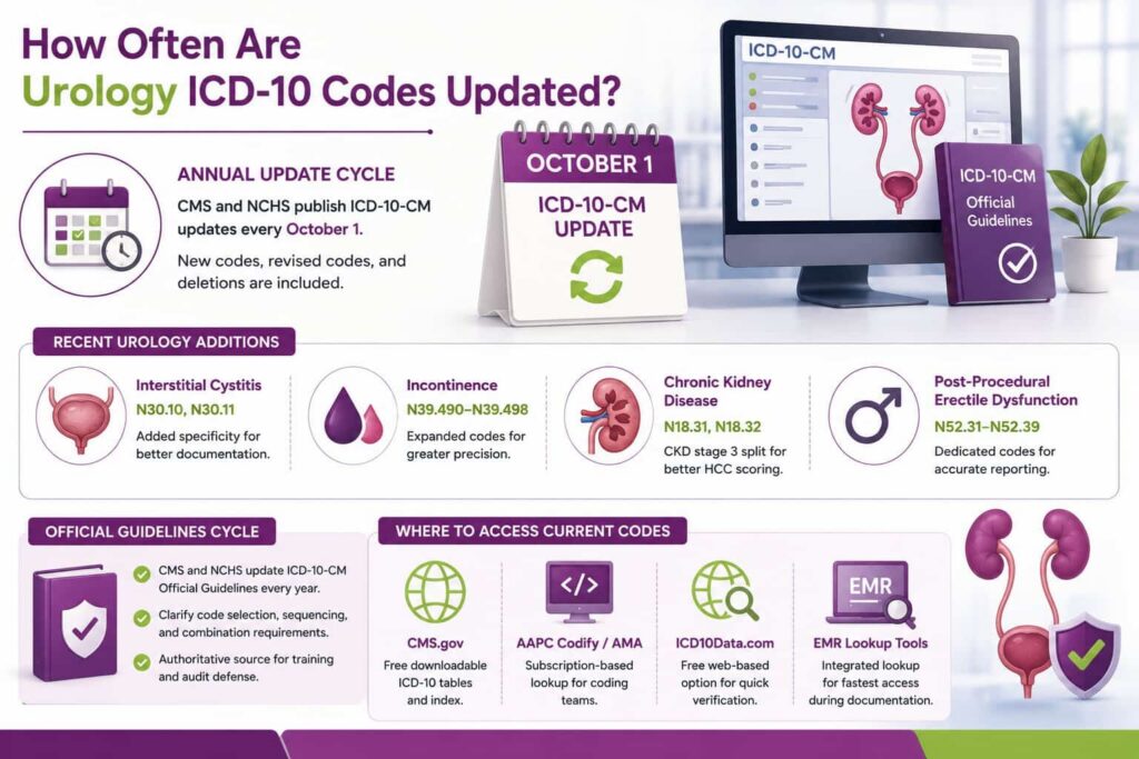 all details on how often urology icd 10 codes are updated