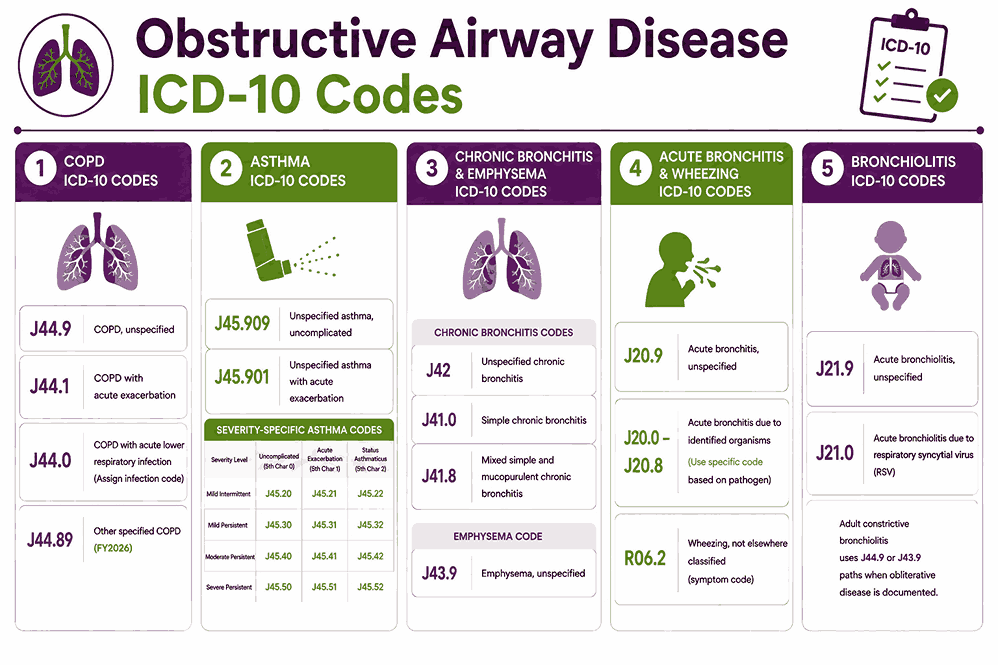 Obstructive Airway Disease ICD-10 Codes