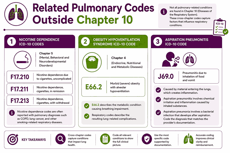 Related Pulmonary Codes Outside Chapter 10