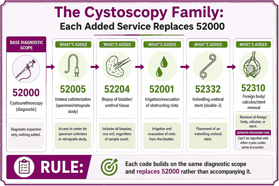 The Cystoscopy Family Each Added Service Replaces 52000