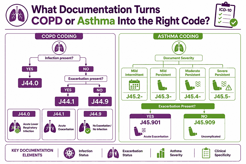 What Documentation Turns COPD or Asthma Into the Right Code