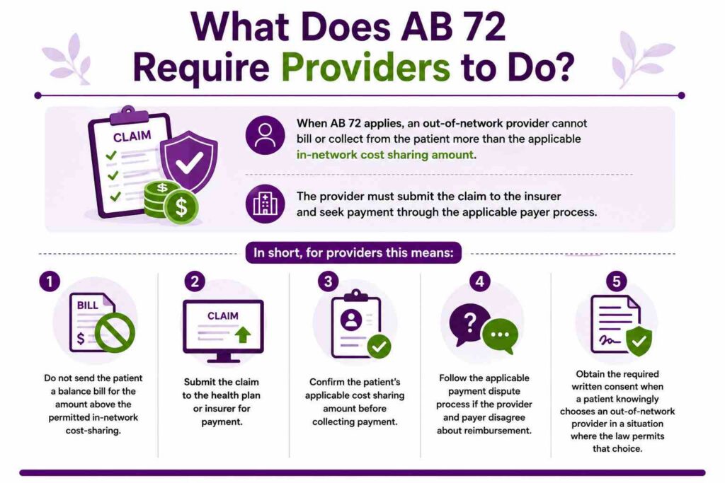 What Does AB 72 Require Providers to Do