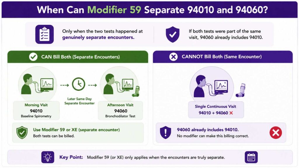 When Can Modifier 59 Separate 94010 and 94060