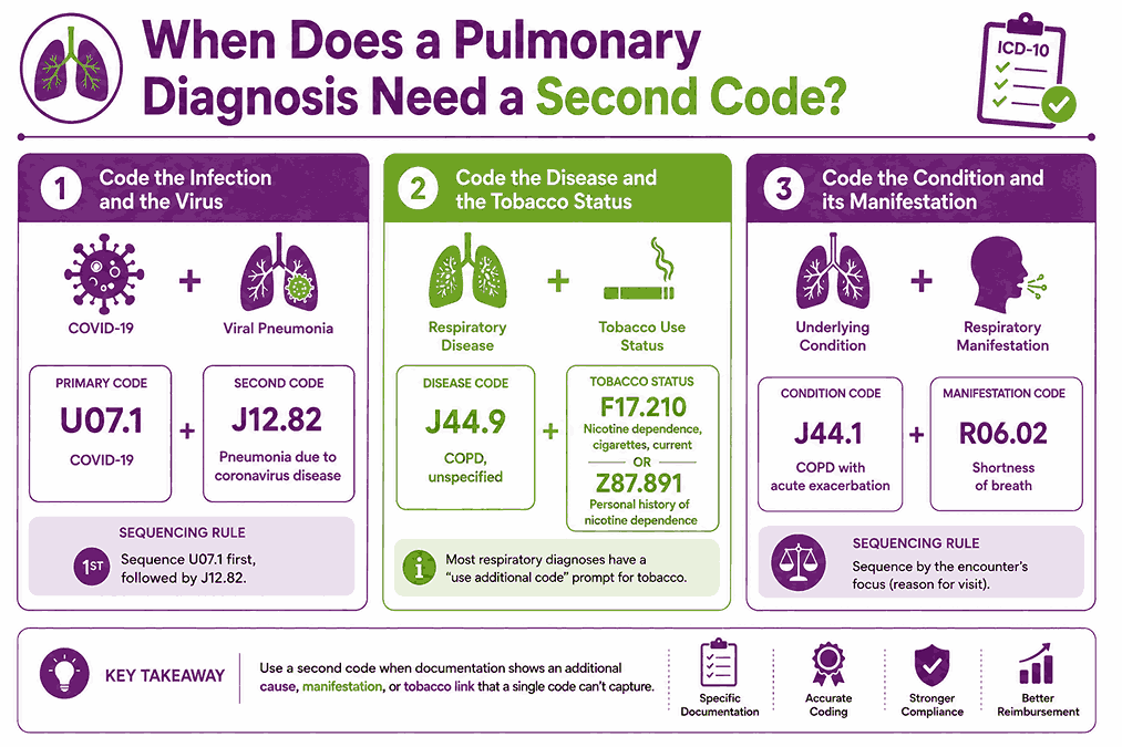 When Does a Pulmonary Diagnosis Need a Second Code