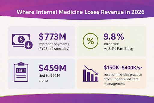 Where Internal Medicine loses revenue in 2026