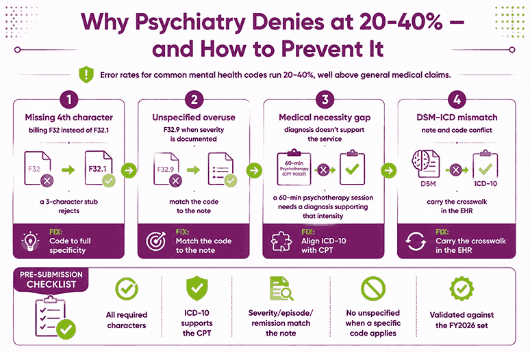 Why Psychiatry Denies at 20-40% – and How to Prevent It