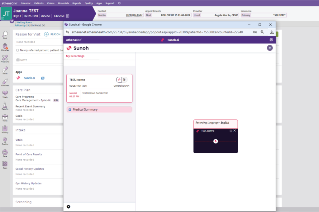 Sunoh.ai for Ambient Clinical Documentation