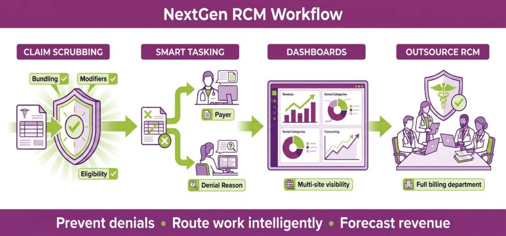 the complete workflow of nextgen ehr rcm