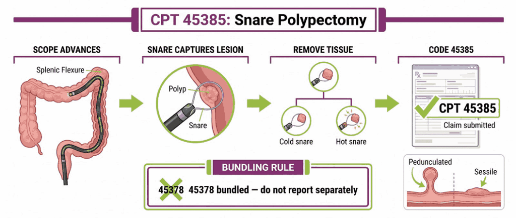 CPT 45385 Snare Polypectomy