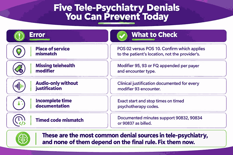 Five Tele-Psychiatry Denials You Can Prevant Today
