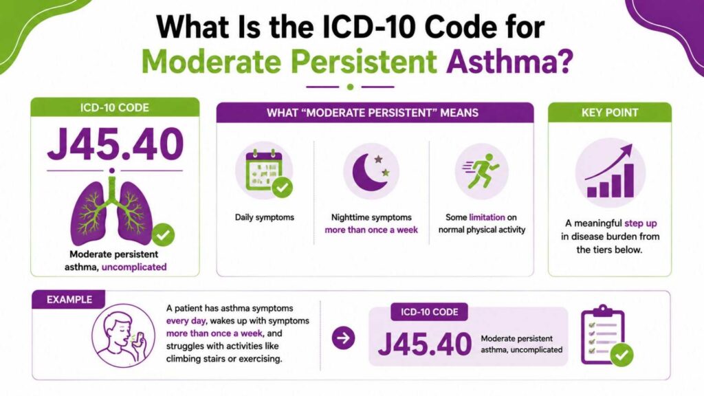 Moderate Persistent Asthma ICD-10 Infographic