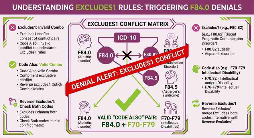 UNDERSTANDING EXCLUDES1 RULES TRIGGERING F84.0 DENIALS