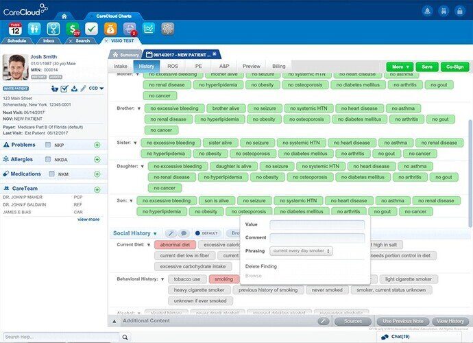 Vitals capture with growth charts for pediatric practices, mobile chart access for rounding and after-hours review