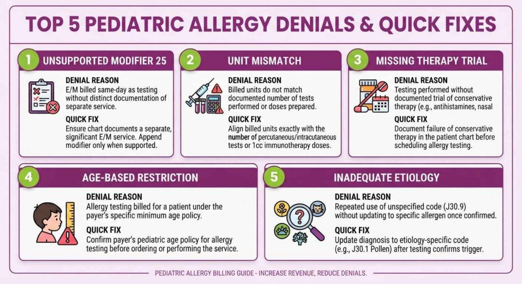 What Are the Most Common Denial Reasons for Pediatric J30.x Claims