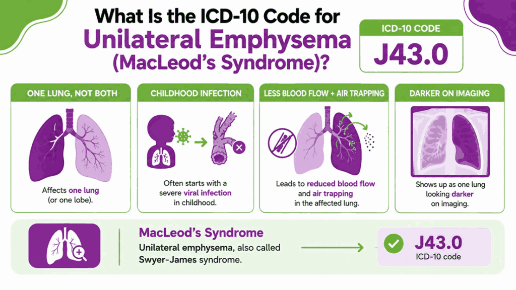 What Is the ICD-10 Code for Unilateral Emphysema (MacLeod's Syndrome)