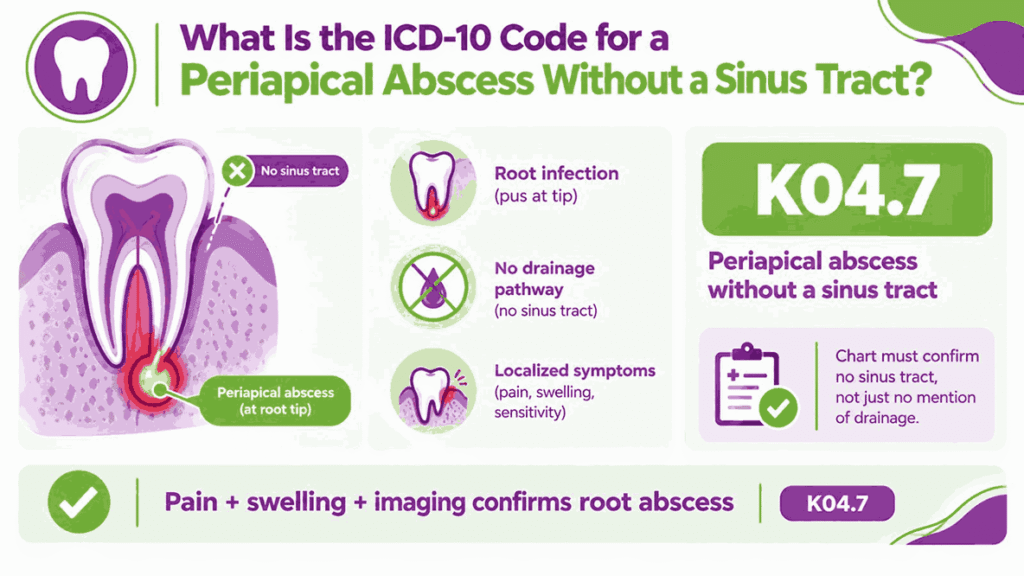What Is the ICD-10 Code for a Periapical Abscess Without a Sinus Tract