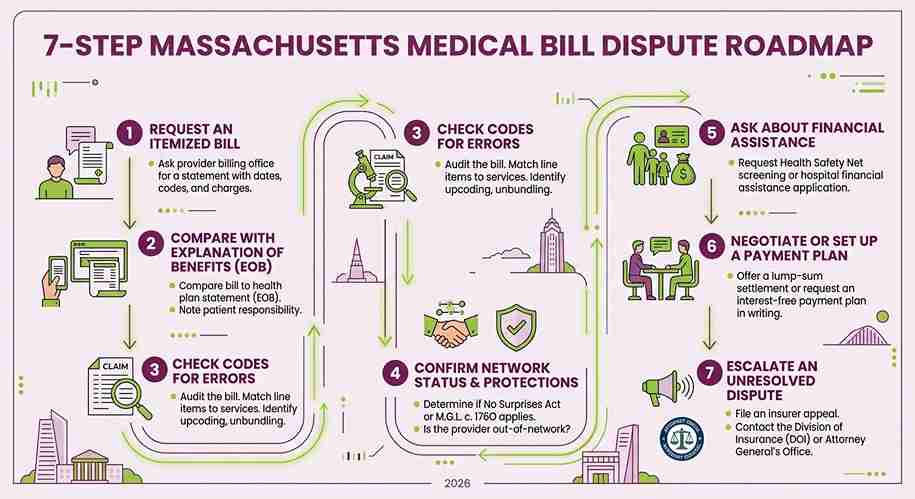 7-Step Massachusetts Medical Bill Dispute Roadmap