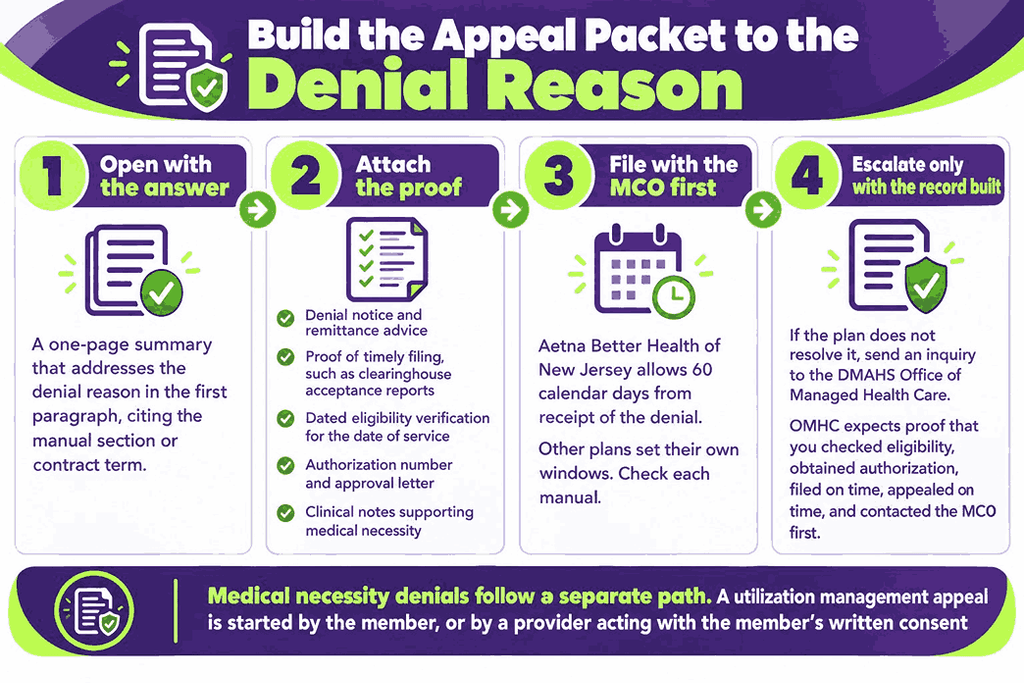 Build the Appeal Packet to the Denial Reason