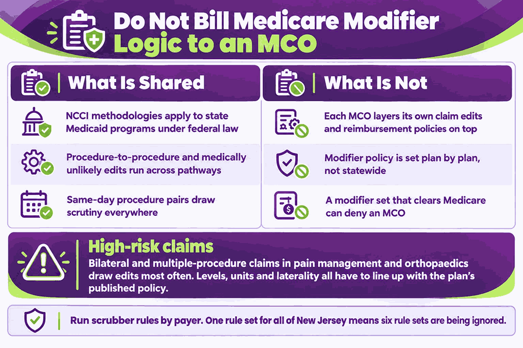 Do not Bill Medicare Modifier Logic to an MCO