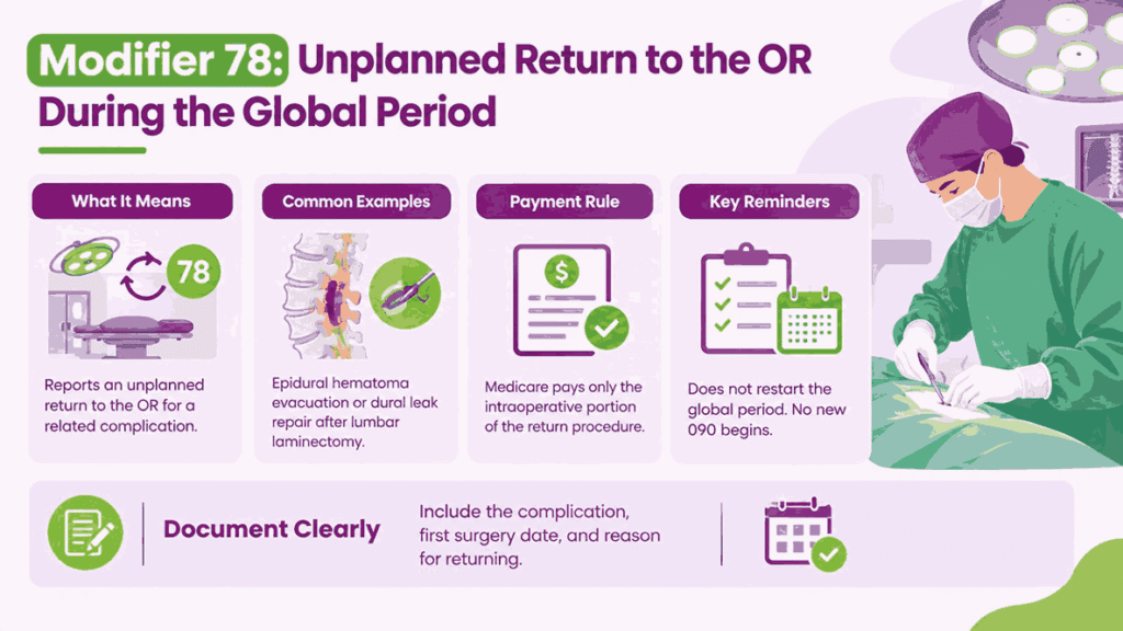 Modifier 78 Unplanned Return to the OR During the Global Period
