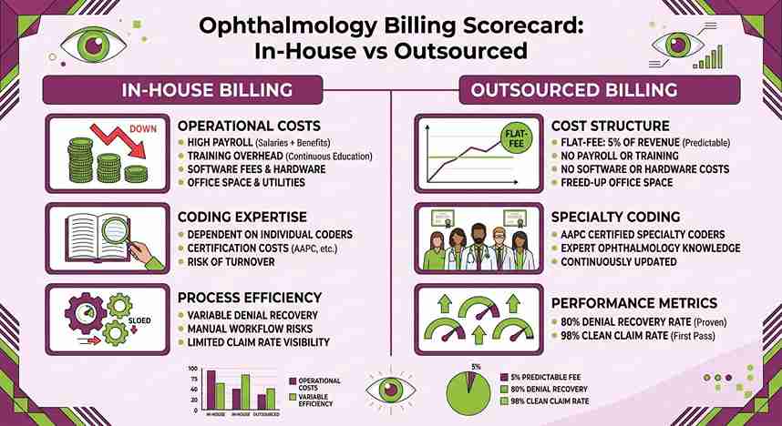 Ophthalmology Billing Scorecard In-House vs Outsourced