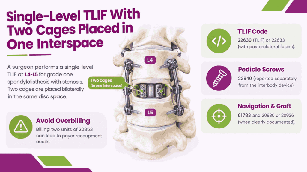 Single-Level TLIF With Two Cages Placed in One Interspace