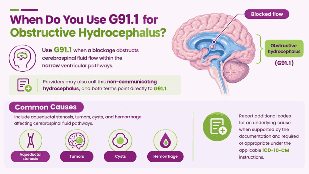 When Do You Use G91.1 for Obstructive Hydrocephalus
