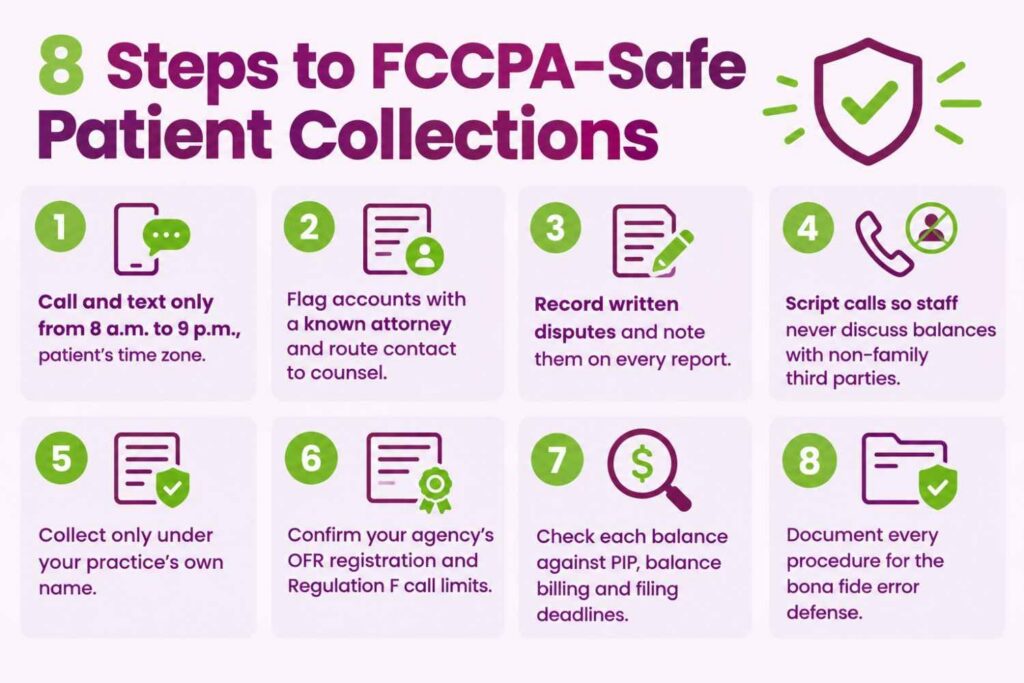 Eight steps for FCCPA-compliant patient collections at a Florida medical practice