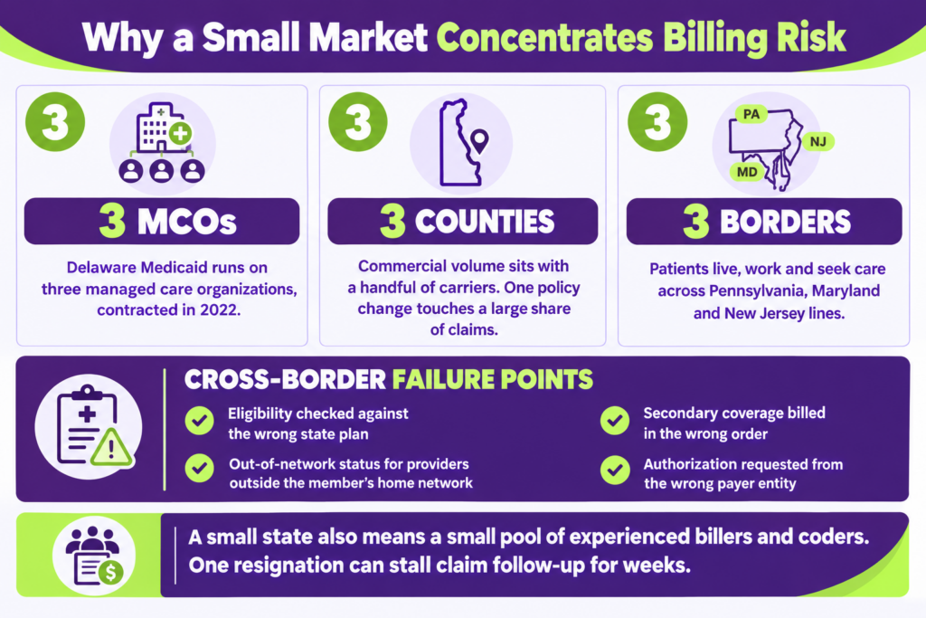 Why a Small Market Concentrates Billing Risk