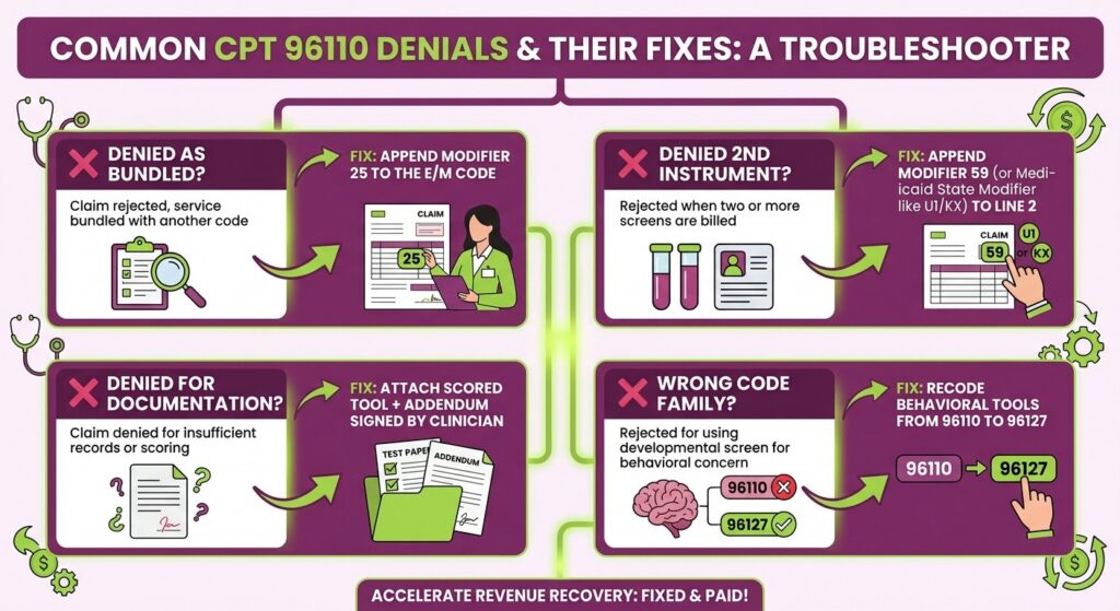 ON CPT 96110 DENIALS & THEIR FIXES: A TROUBLESHOOTER