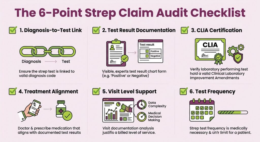 the 6-Point Strep Claim Audit Checklist